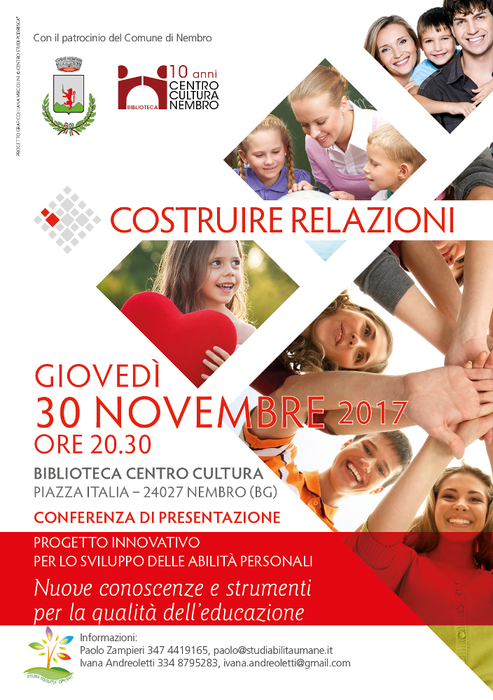 Immagine Presentazione del corso: COSTRUIRE RELAZIONI. SCUOLA. FAMIGLIA. RAGAZZI: STARE INSIEME!