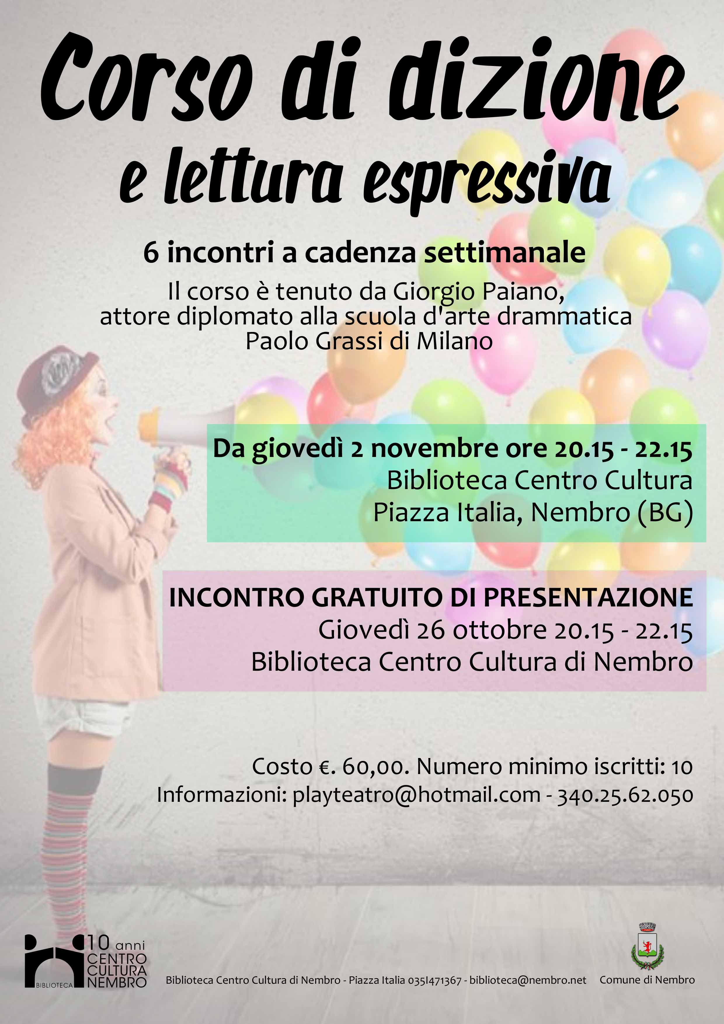 Immagine Corso di dizione e di lettura espressiva