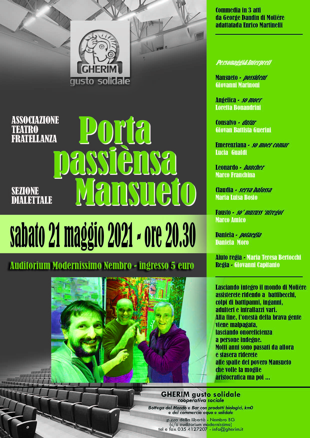 Immagine Spettacolo di teatro dialettale: PORTA PASSIENSA MANSUETO 