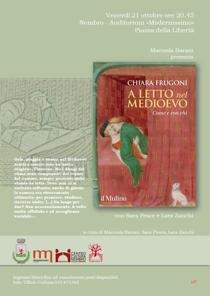 Immagine Manuela Barani presenta il libro: A LETTO NEL MEDIOEVO. COME E CON CHI.