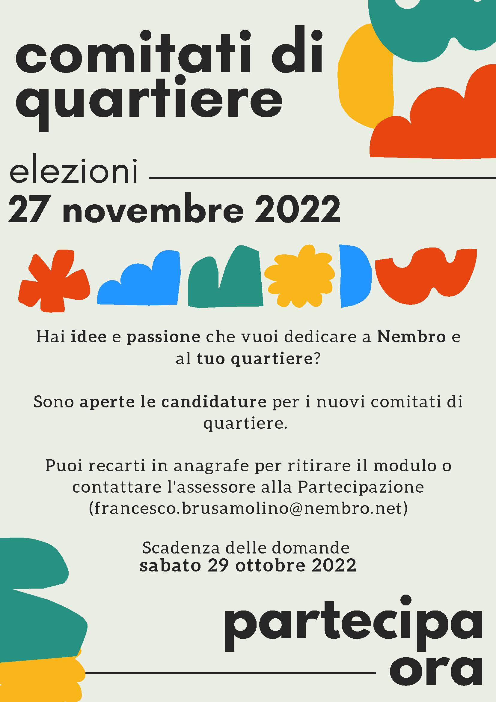 Immagine Sono aperte le candidature per i nuovi COMITATI DI QUARTIERE