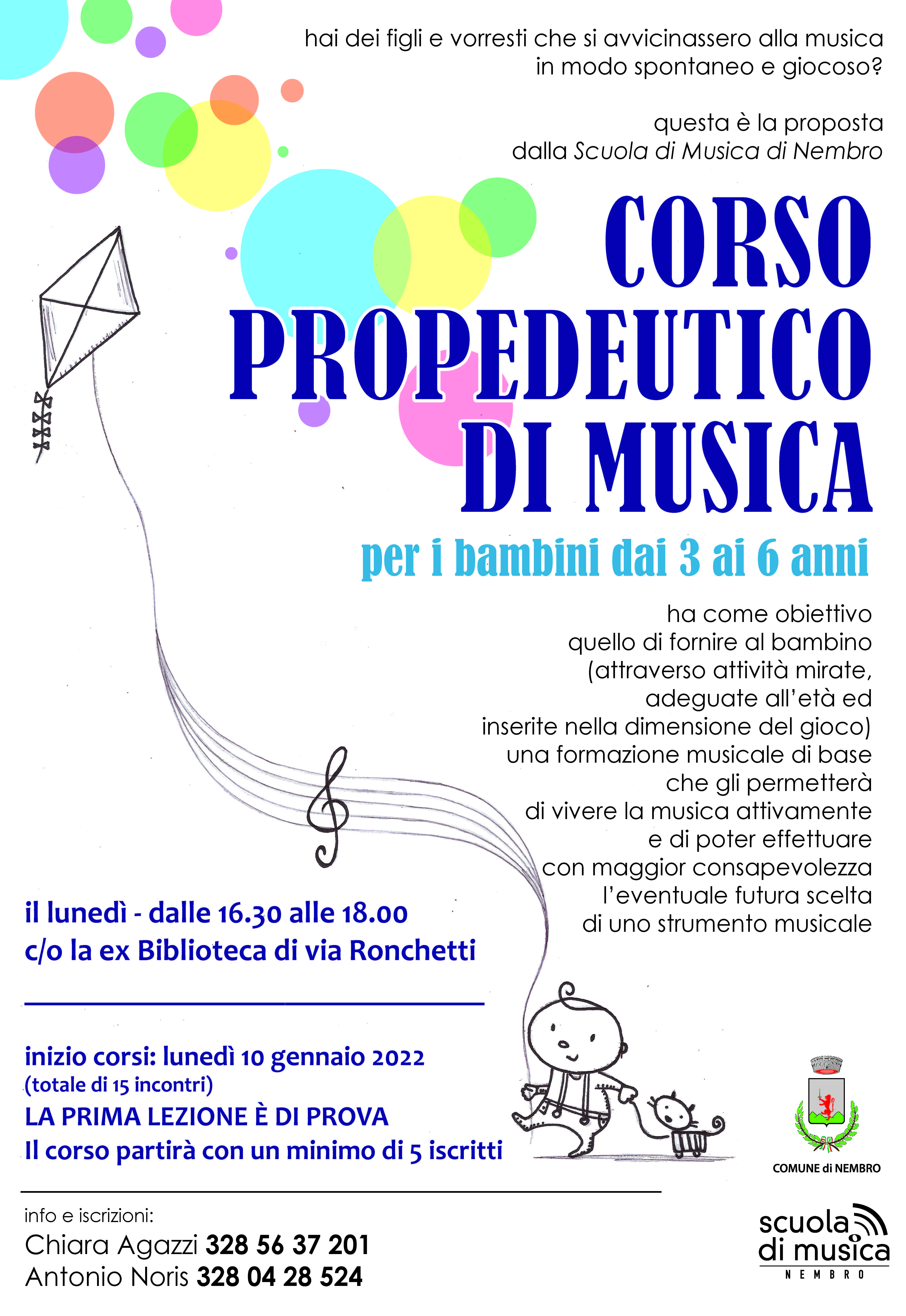 Immagine CORSO PROPEDEUTICO DI MUSICA per i bambini dai 3 ai 6 anni