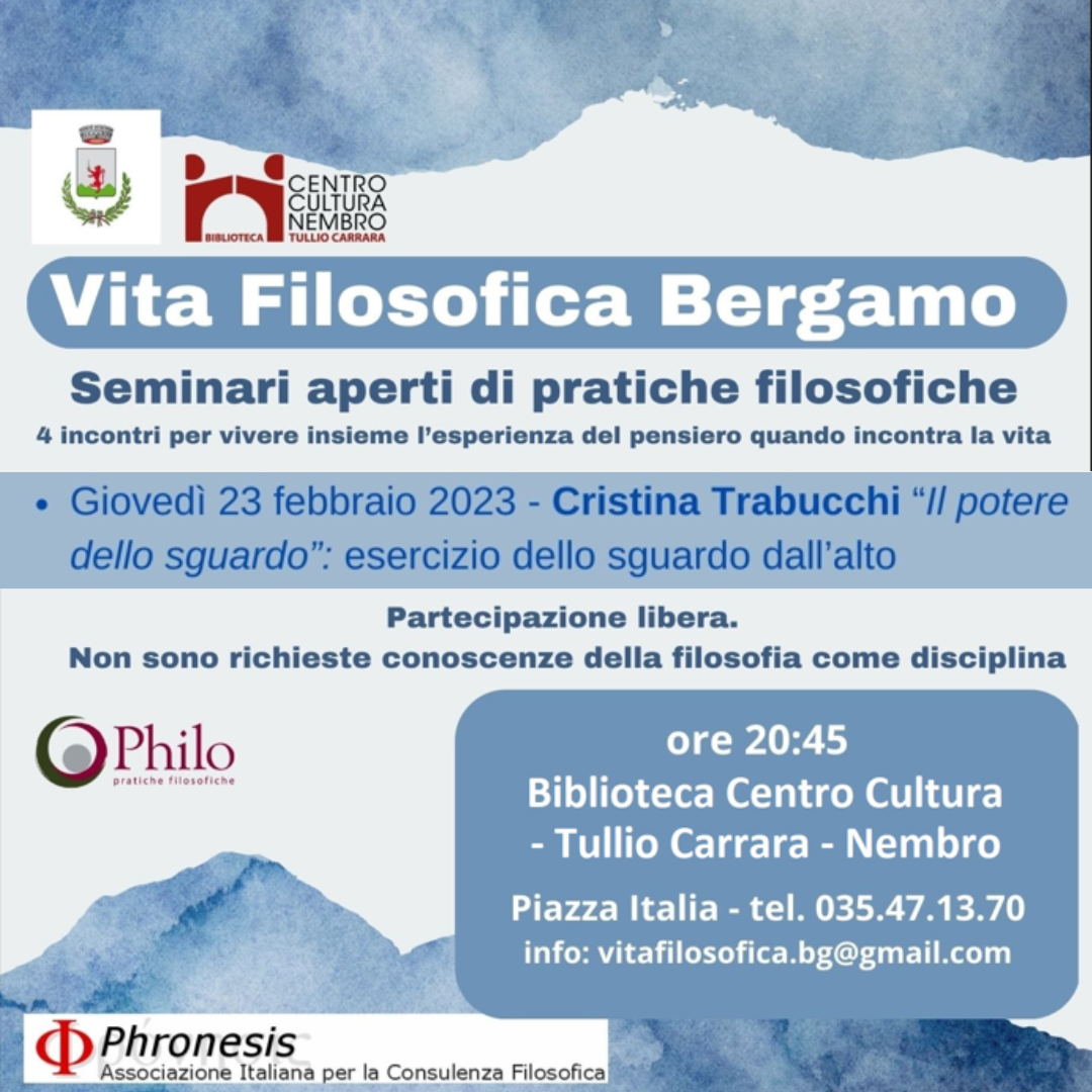 Immagine Vita Filosofica Bergamo: seminari aperti di pratiche filosofiche