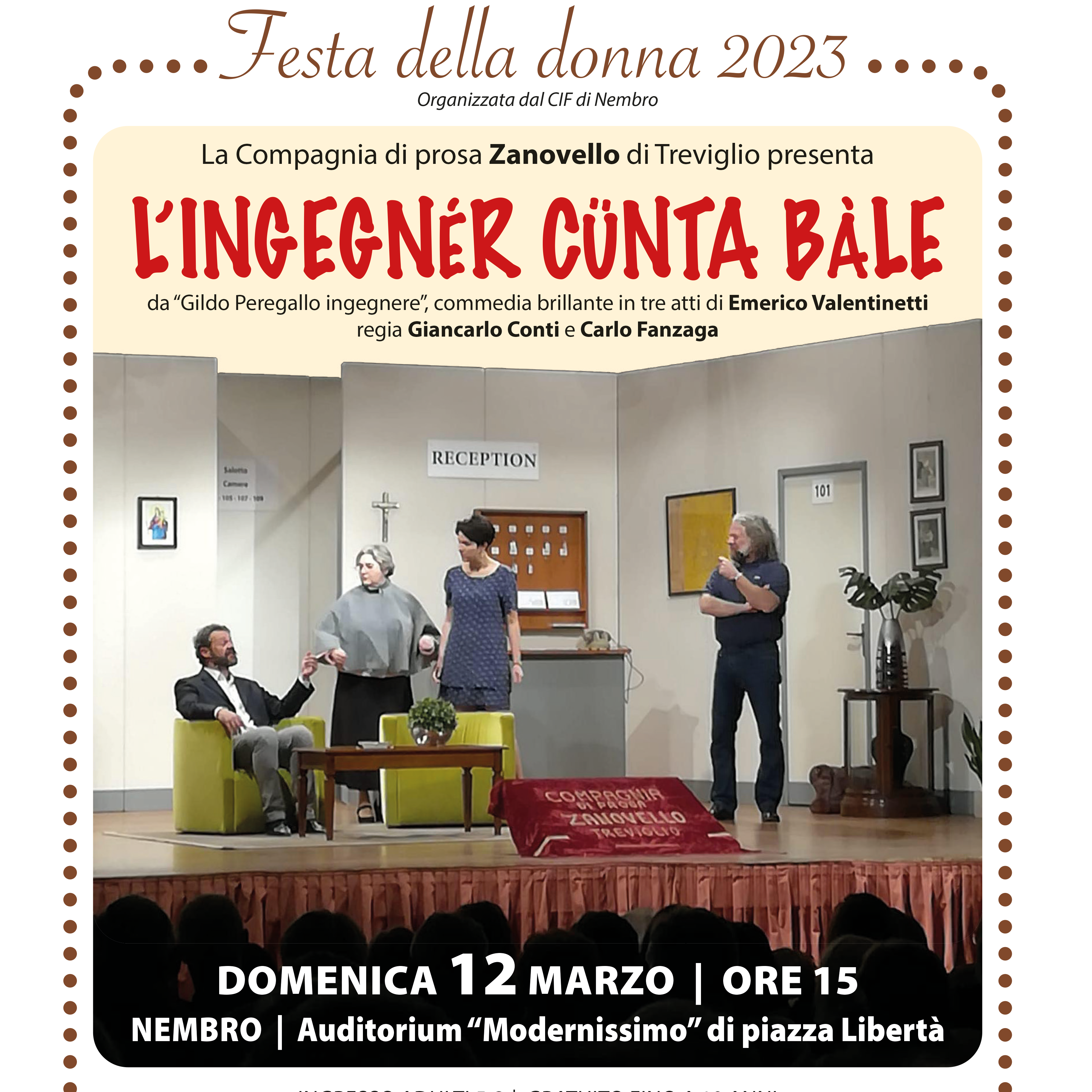 Immagine Teatro Dilettale: LʻINGEGNÉR CÜNTA BÀLE
