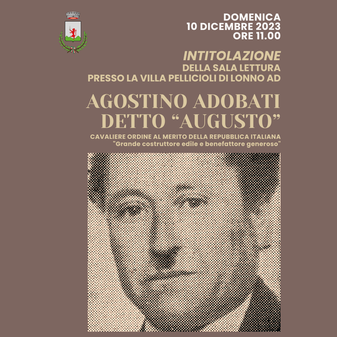 Immagine Intitolazione della Sala Lettura presso la Villa Pellicioli di Lonno 