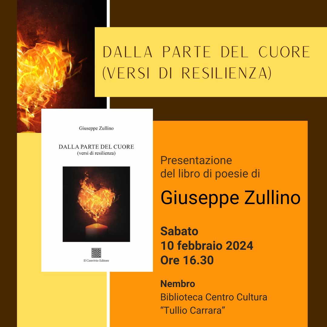 Immagine Presentazione del libro: DALLA PARTE DEL CUORE (Versi di resilienza)