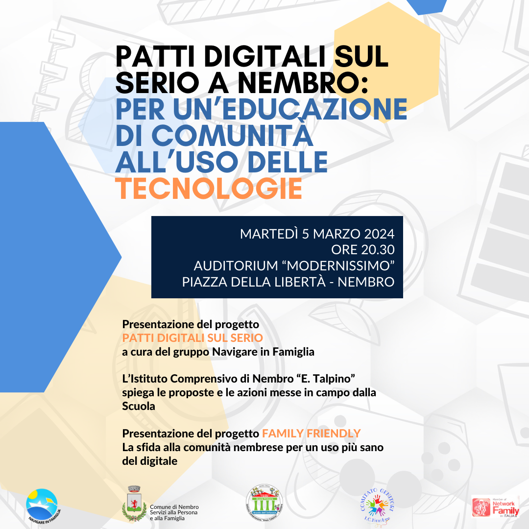Immagine PATTI DIGITALI SUL SERIO A NEMBRO: PER UN’EDUCAZIONE DI COMUNITÀ ALL’USO DELLE TECNOLOGIE