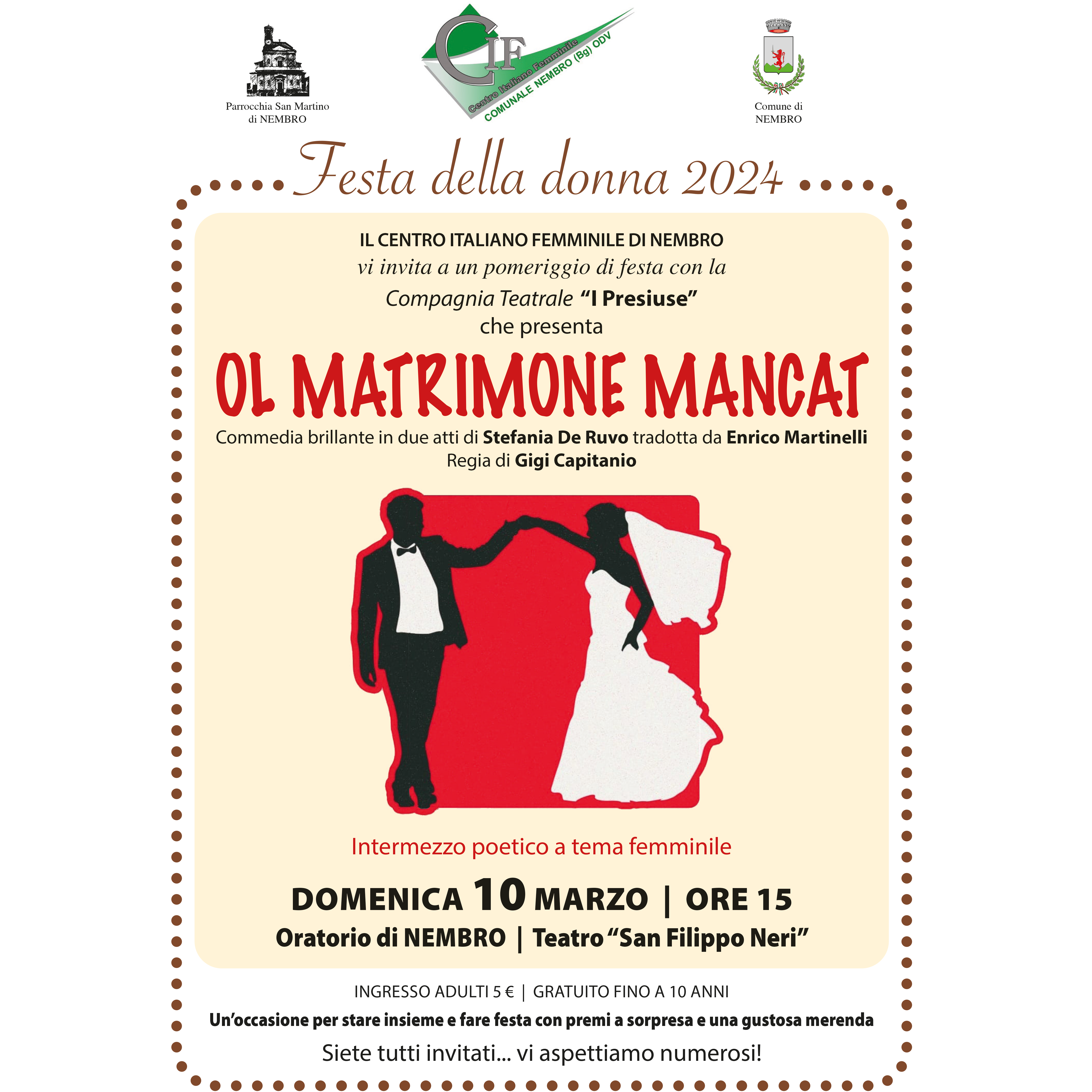 Immagine Commedia: OL MATRIMONE MANCAT