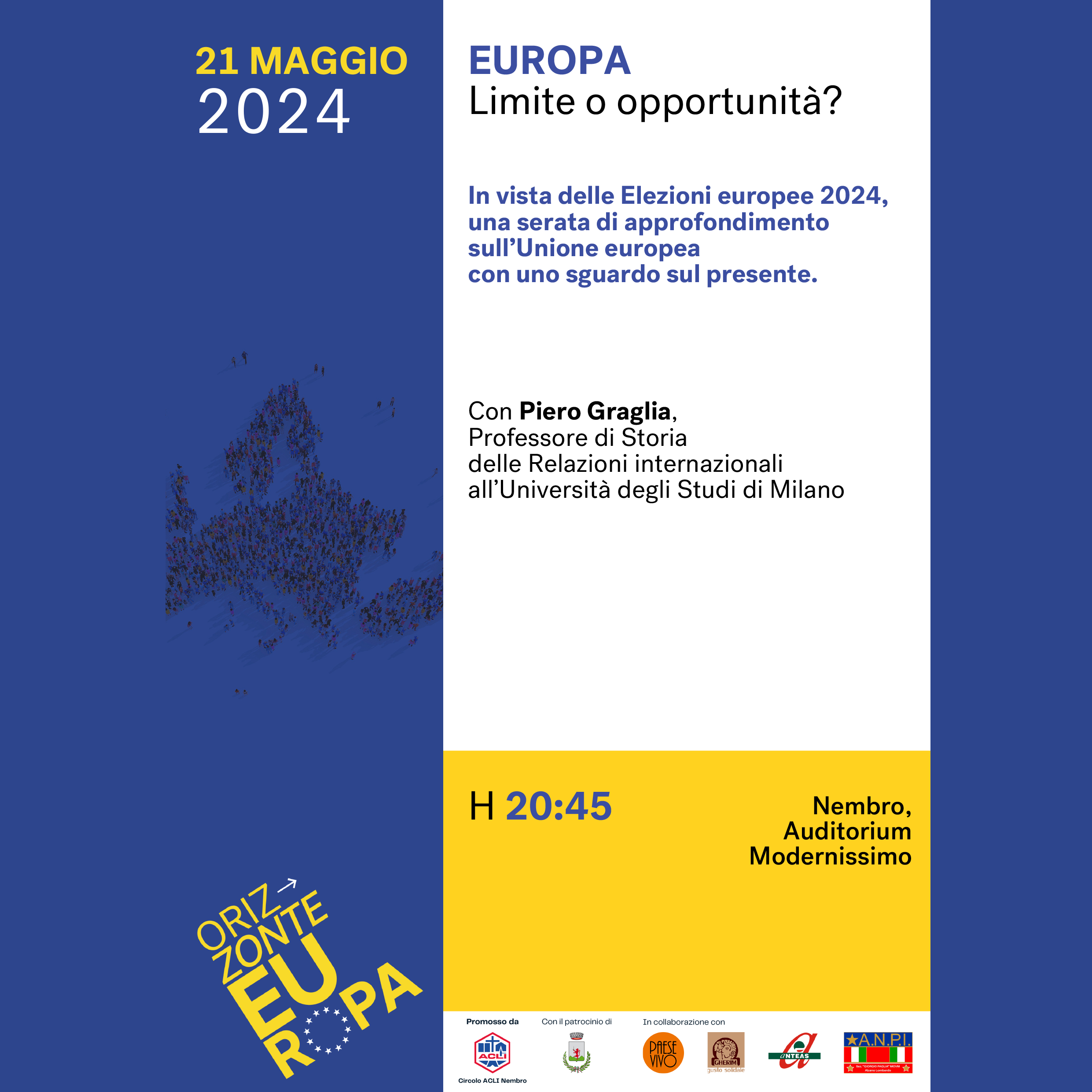 Immagine Incontro: EUROPA. LIMITE O OPPORTUNITÀ?