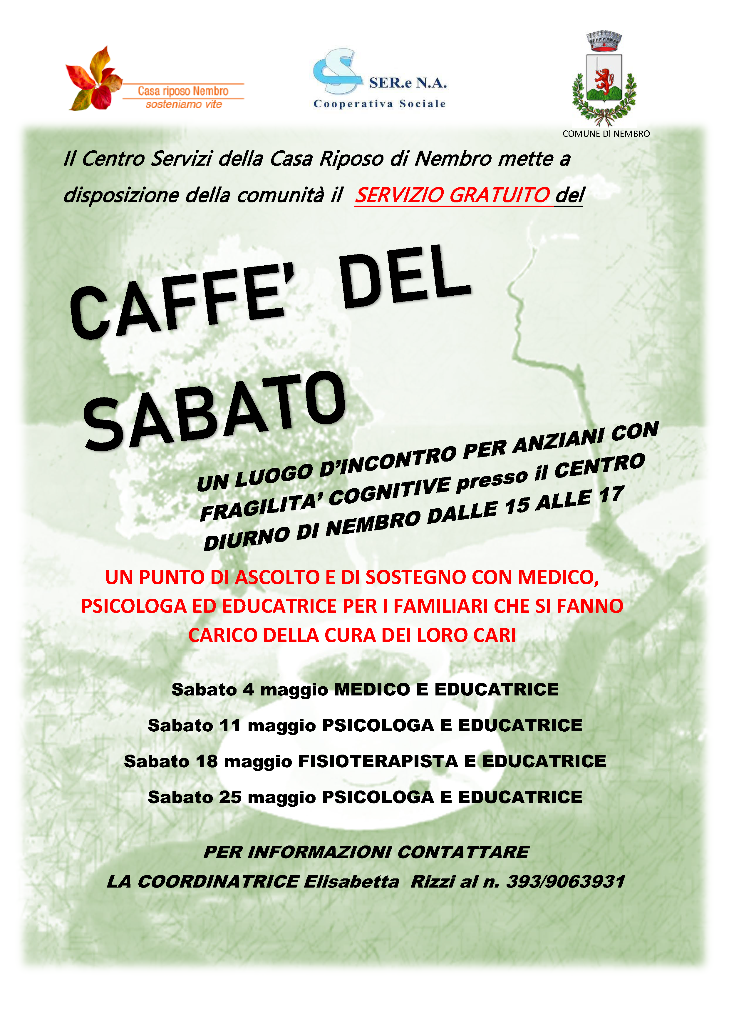 Immagine CAFFÈ DEL SABATO, un luogo di incontro per anziani con fragilità cognitive