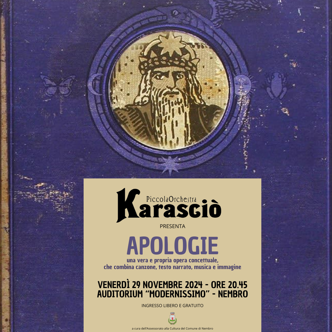Immagine APOLOGIE: una vera e propria opera concettuale, che combina canzone, testo narrato, musica e immagine