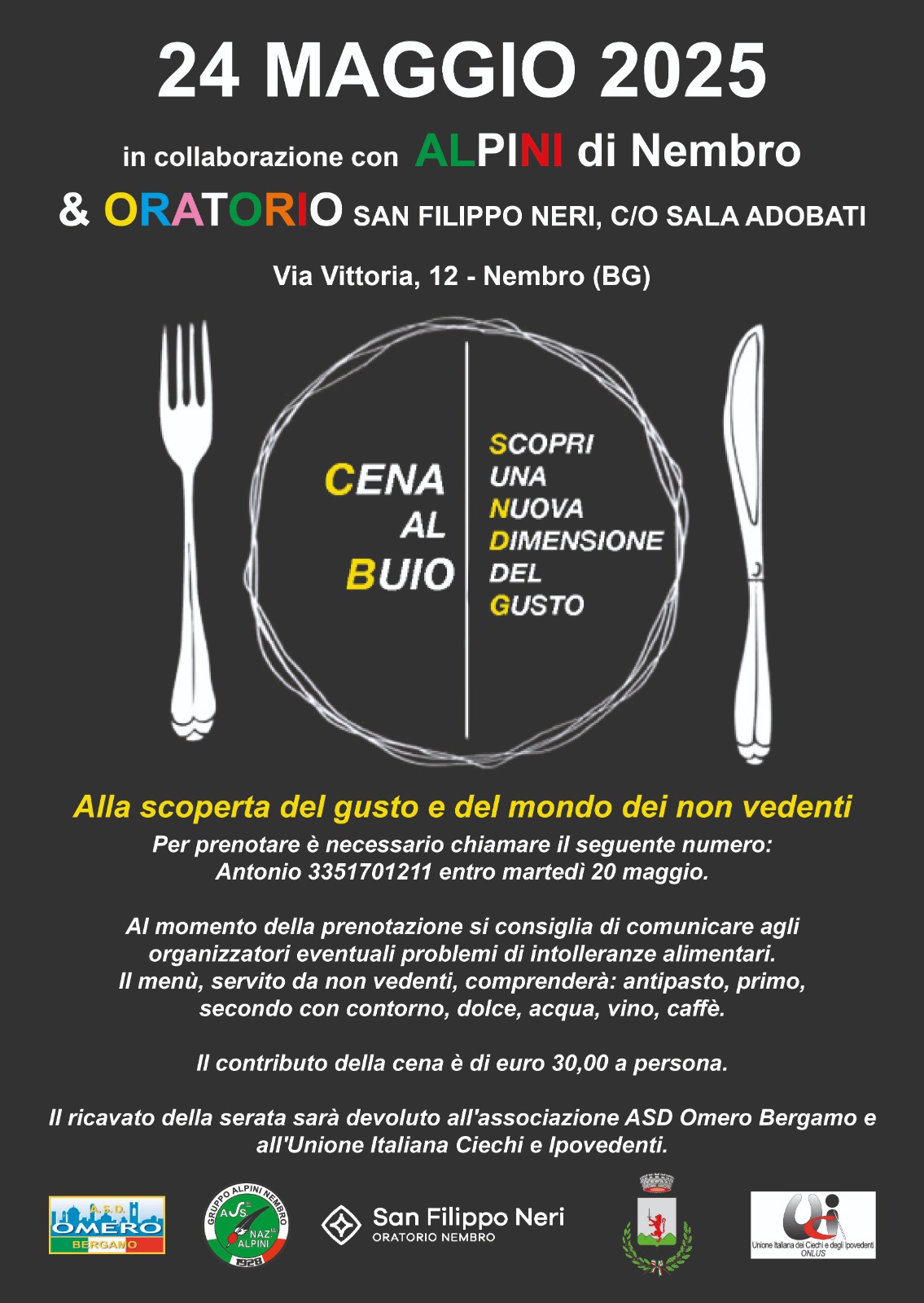 Immagine CENA AL BUIO. Scopri una nuova dimensione del gusto