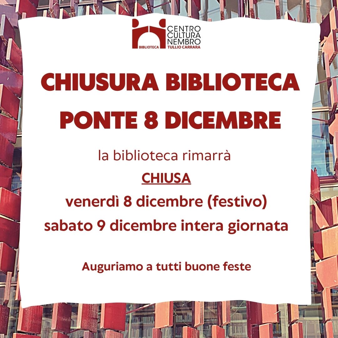 Immagine Chiusura Biblioteca Centro Cultura Tullio Carrara