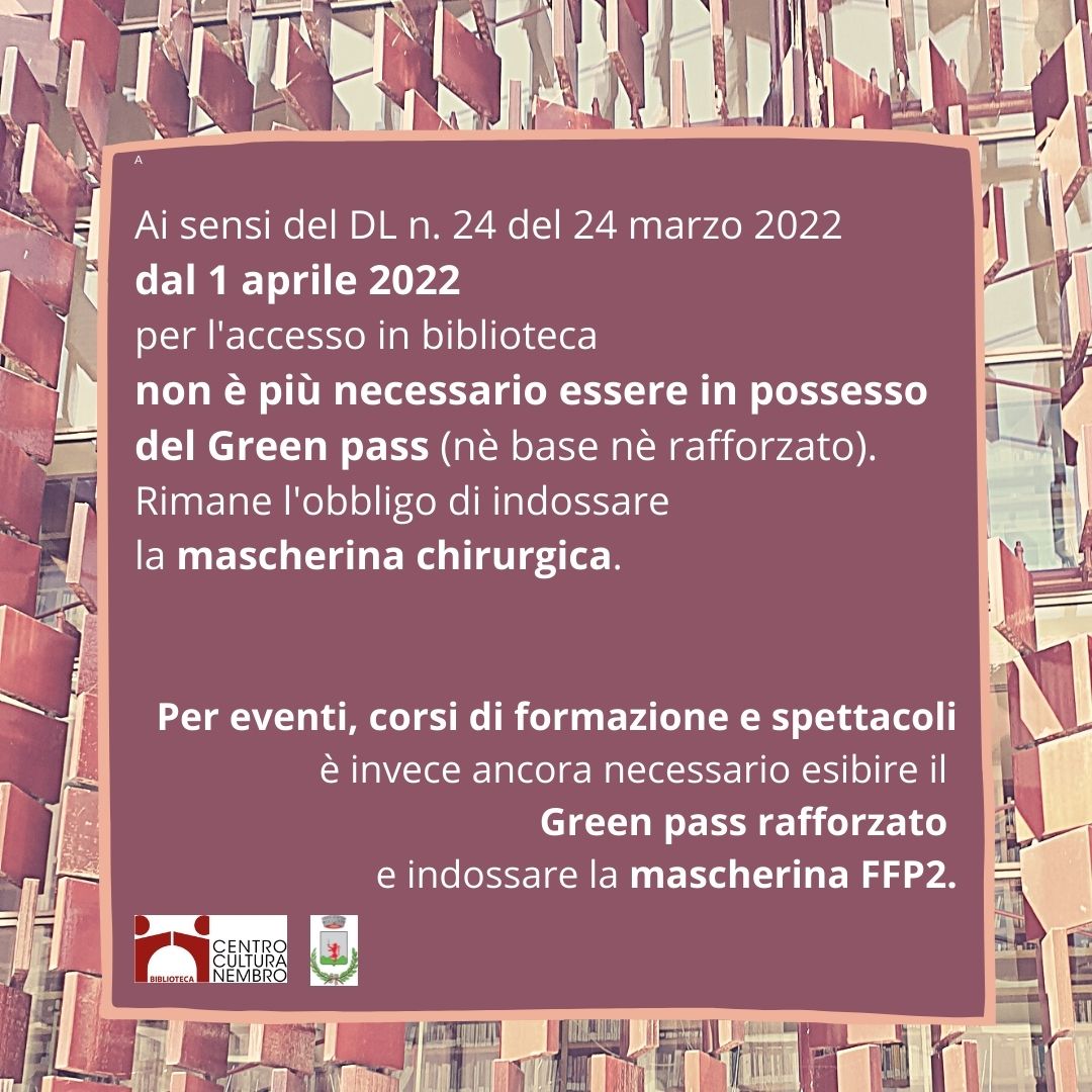 Immagine Novità per l'accesso alla Biblioteca