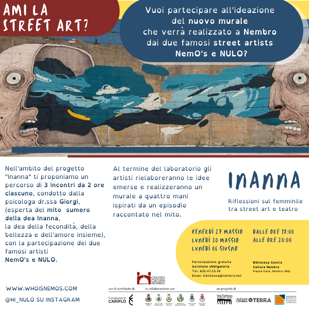 Immagine Inanna: riflessioni sul femminile tra street art e teatro