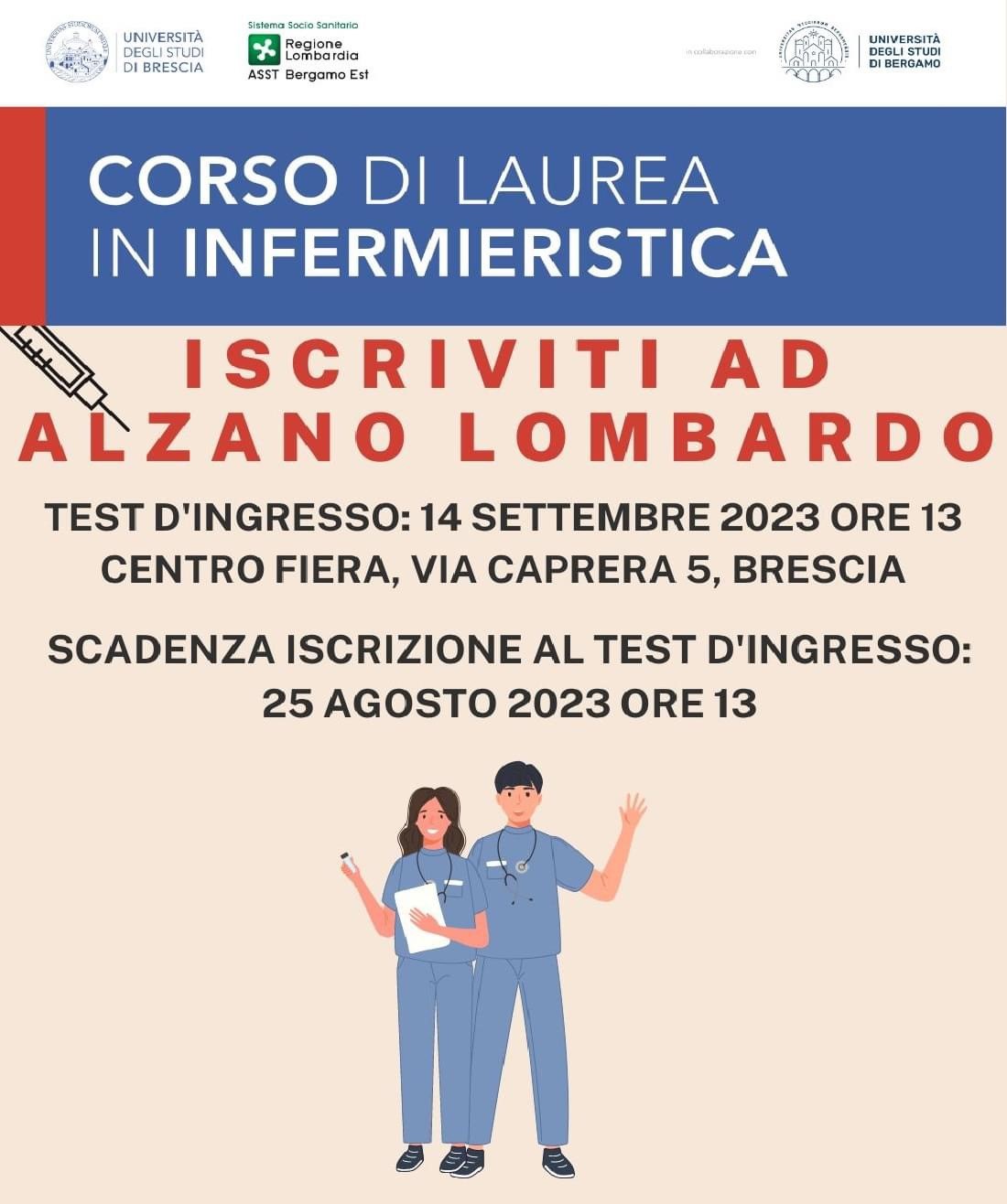 Immagine Apertura delle iscrizioni al corso di Laurea in infermieristica dell'università di Brescia