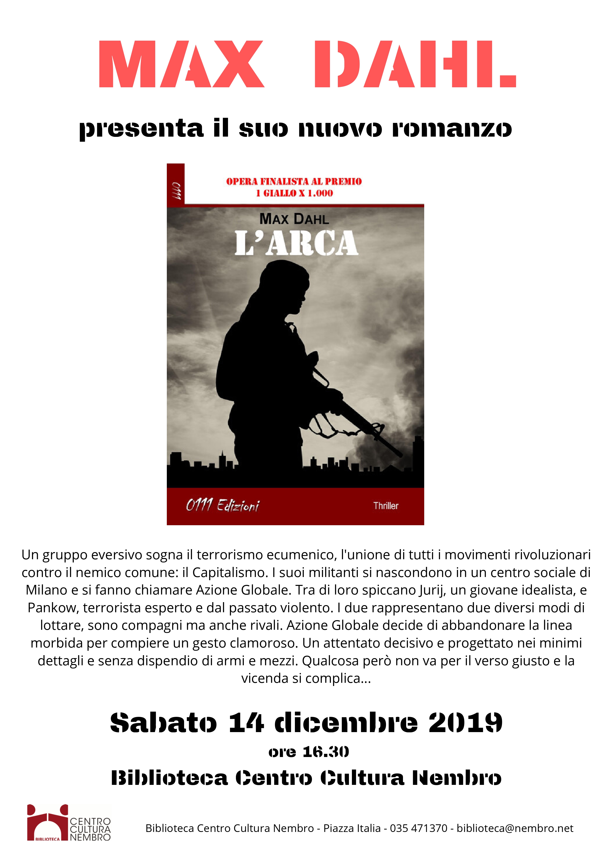Immagine MAX DAHL - PRESENTAZIONE LIBRO 