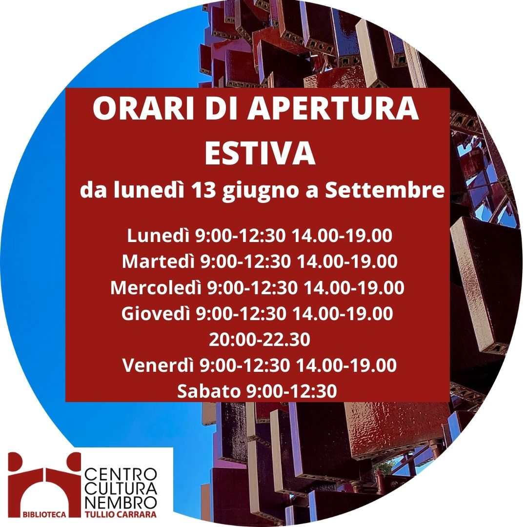immagine Orario estivo Biblioteca Centro Cultura Tullio Carrara