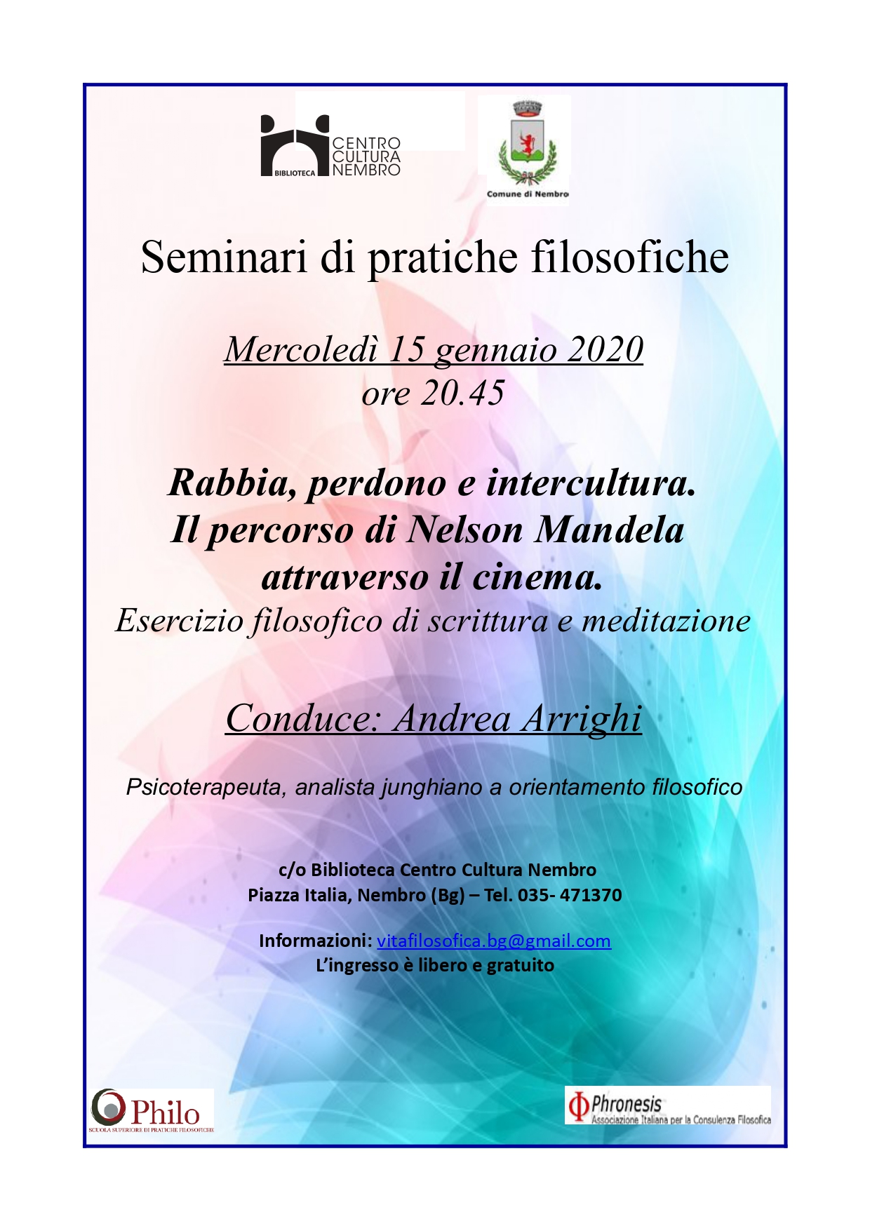 Immagine SEMINARI DI PRATICHE FILOSOFICHE - RABBIA, PERDONO E INTERCULTURA