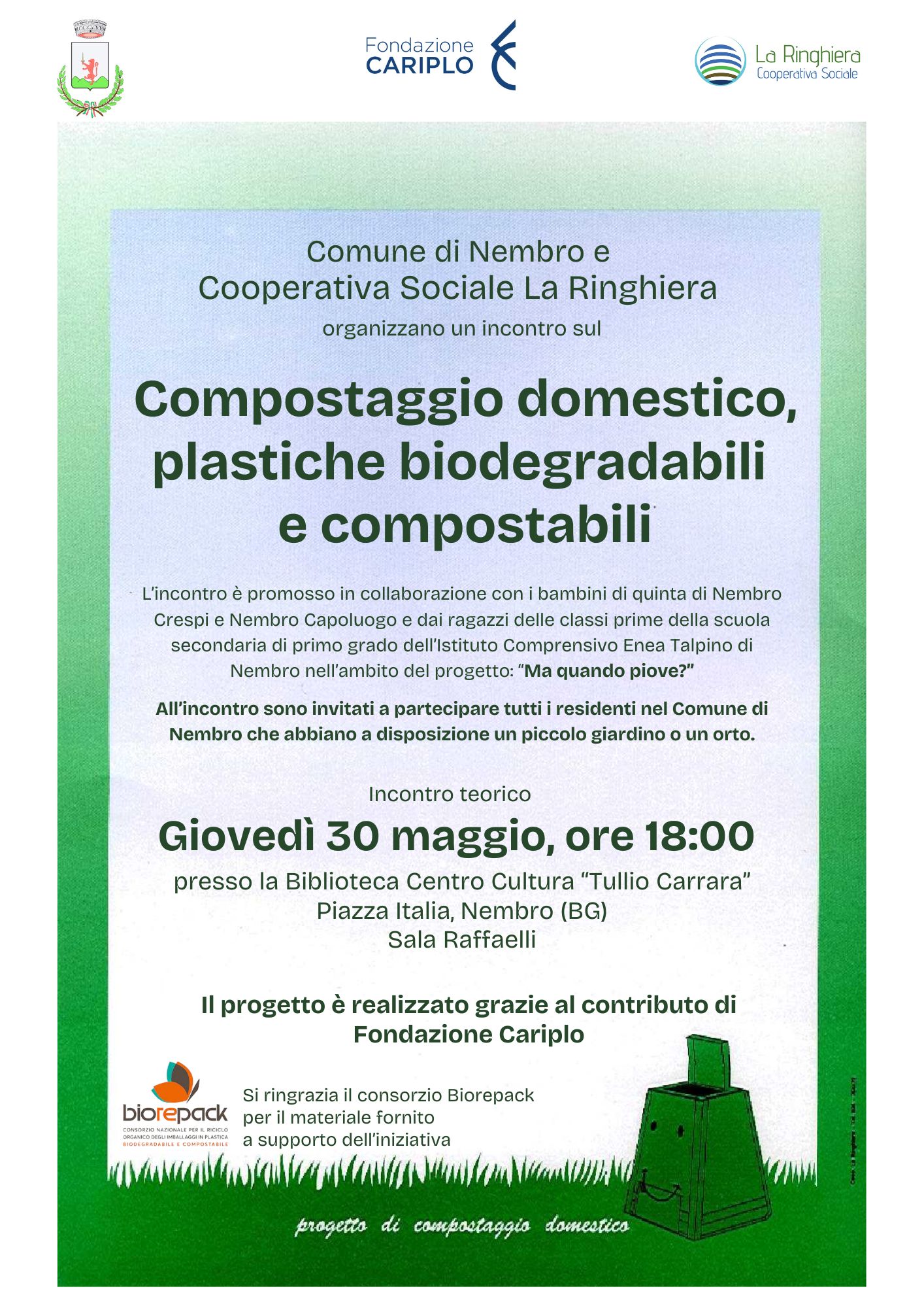 Immagine Il Comune e  la Cooperativa Sociale La Ringhiera organizzano l'incontro 
